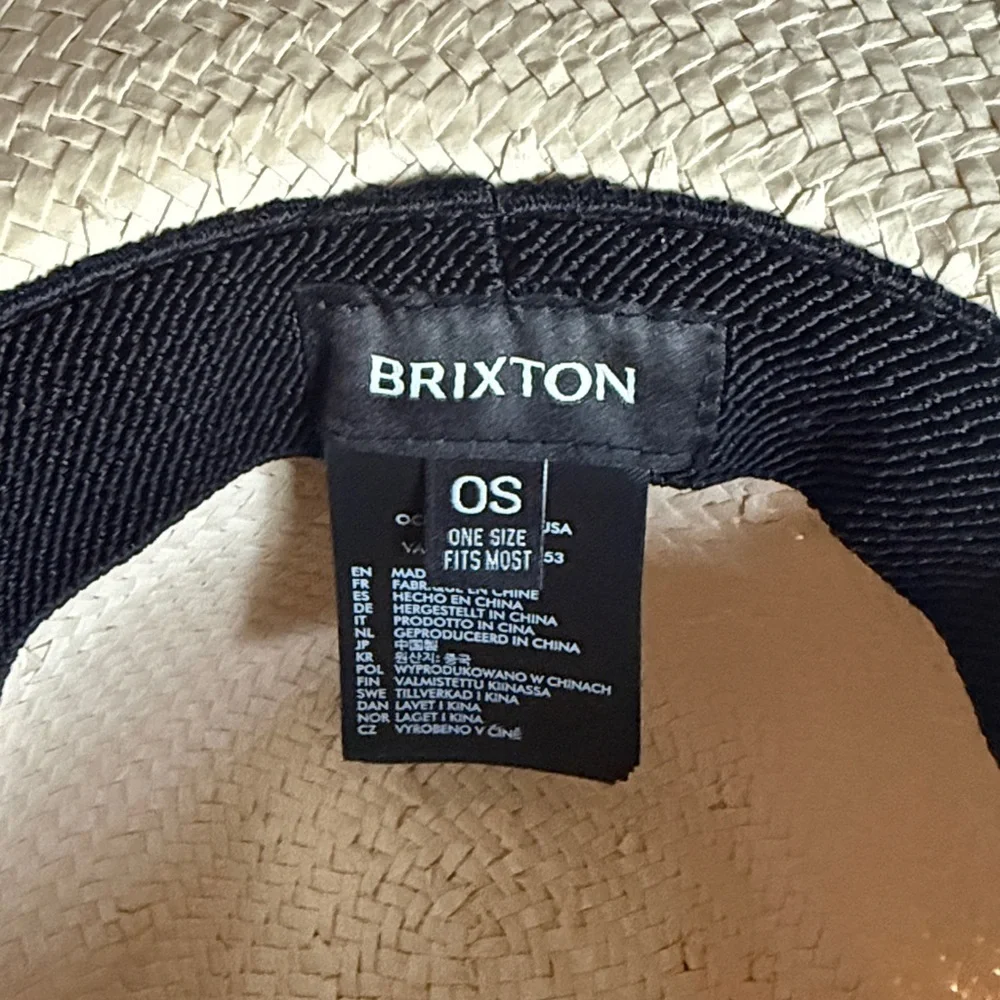 Brixton Ashley Unisex Fedora Woven Seagrass Hat Sun Summer